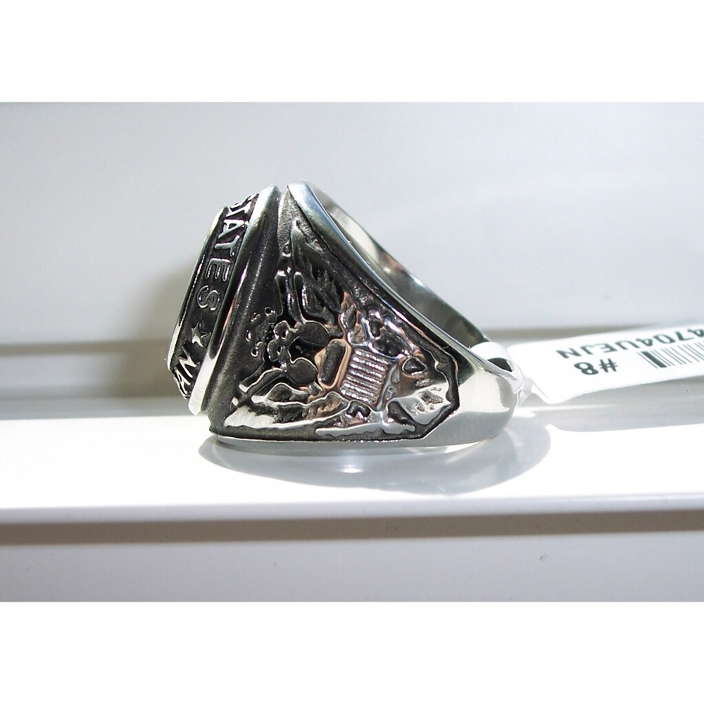 STAINLESS STEEL United States Veteran Epoxy Ring - Picture 9 of 14